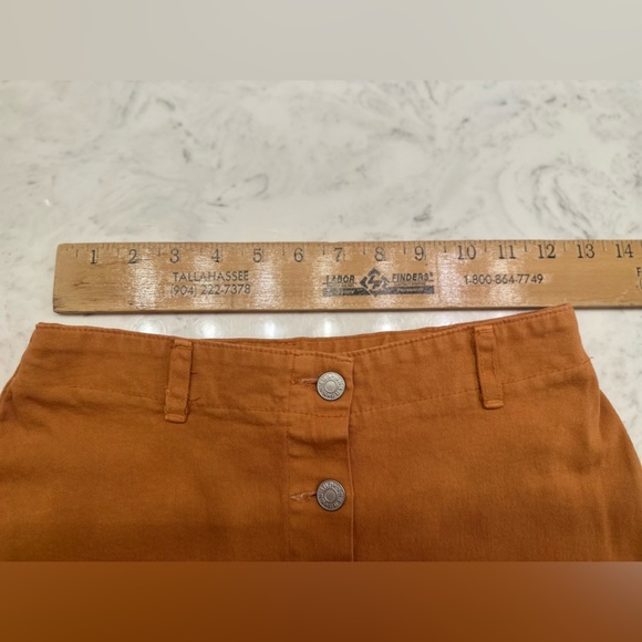 Vintage Guess USA Cotton Mini Skirt Juniors Sz 14 Orange Button Y2K Clueless - Picture 4 of 8